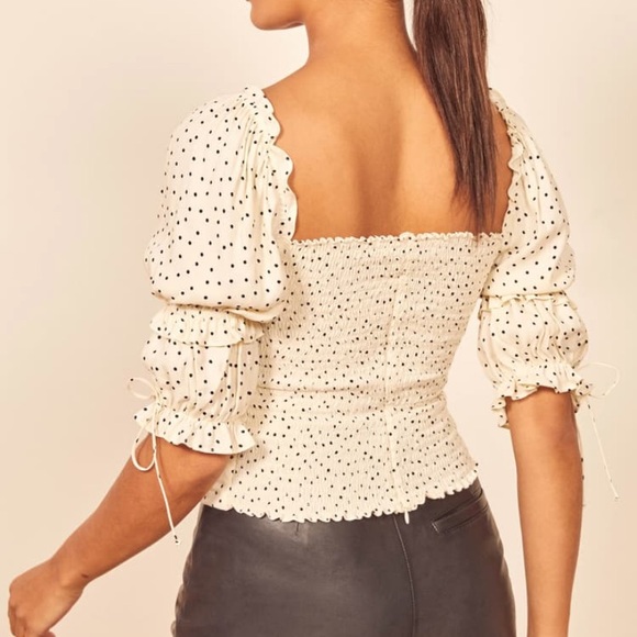 Reformation Nina Top Pepper Blouse Shirt - Picture 3 of 5